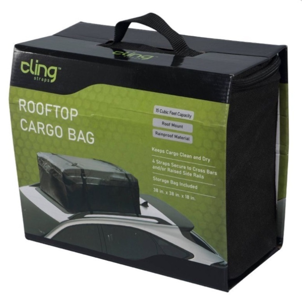 Cling Straps Waterproof Roof Top Cargo Bag 15 Cubic Feet Car Top Cargo B…​​